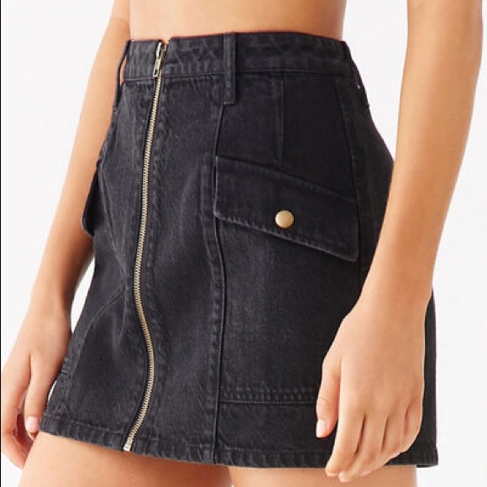 Black Denim Skirt